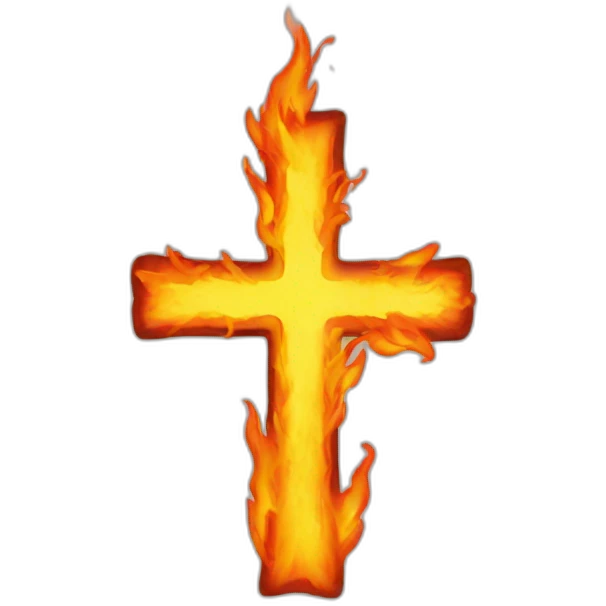 Cross on fire emoji