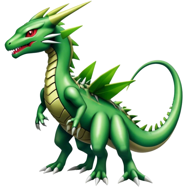  Cool Edgy Shiny Futuristic Ethereal Legendary Rayquaza-Digimon-Tyranitar-Flygon-hybrid full body emoji