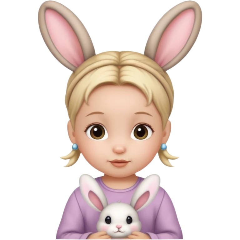 bunny ear accessory wearing baby bun hair emoji