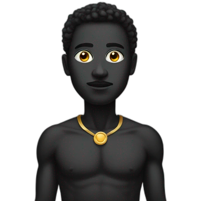 black themed god with blank eyes emoji