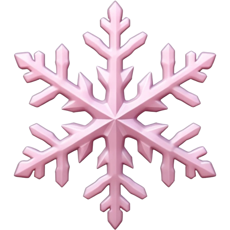 pale pink snow flake 3d bold ice translucent texture emoji