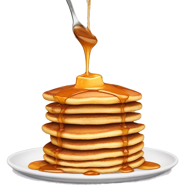 A stack of pancakes with caramel emoji