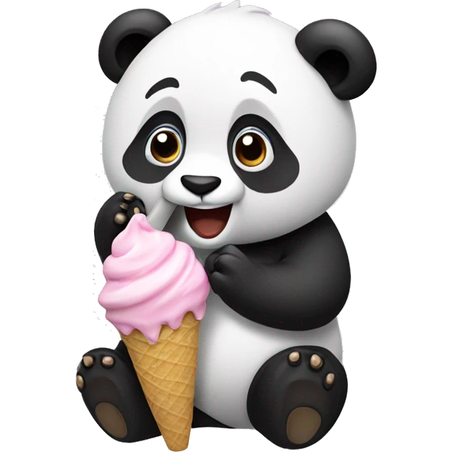 Panda eating ice cream emoji