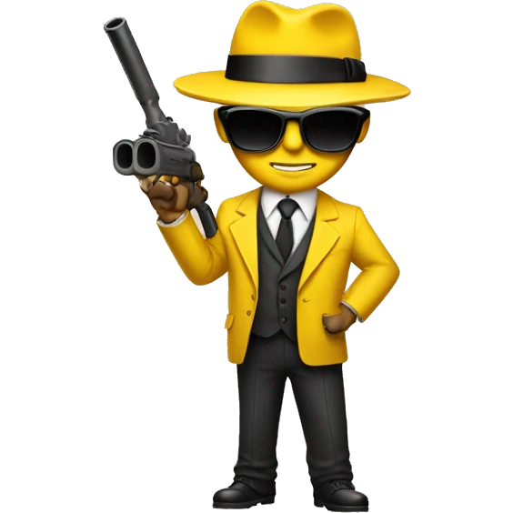 yellow suit mafia with bazooka and sunglasses emoji