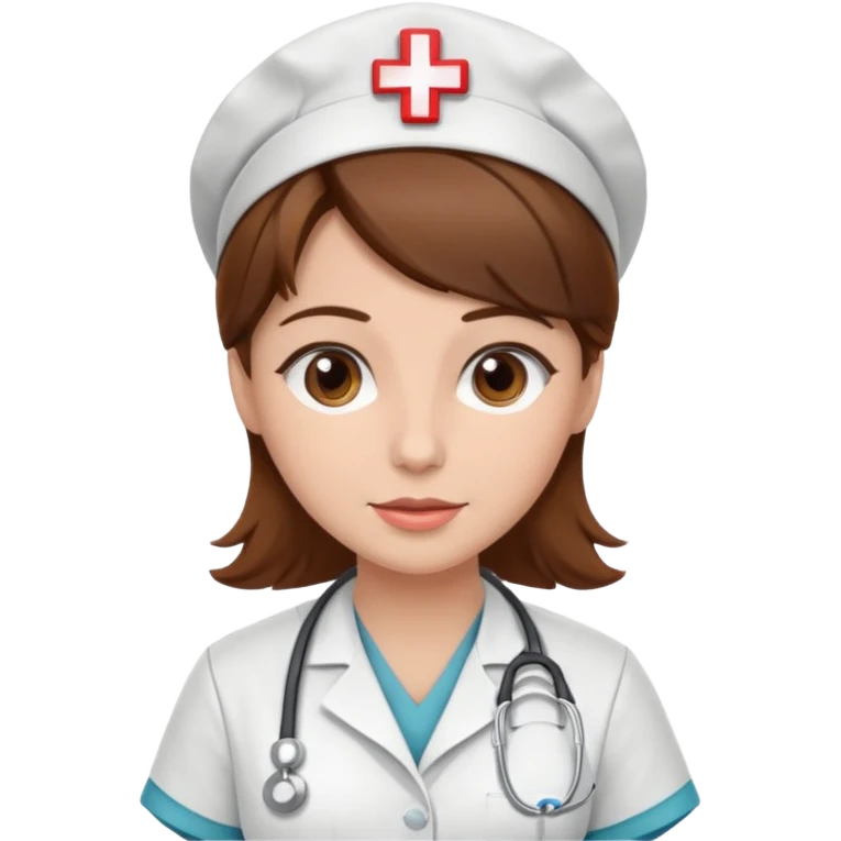 nurse with brown hair emoji