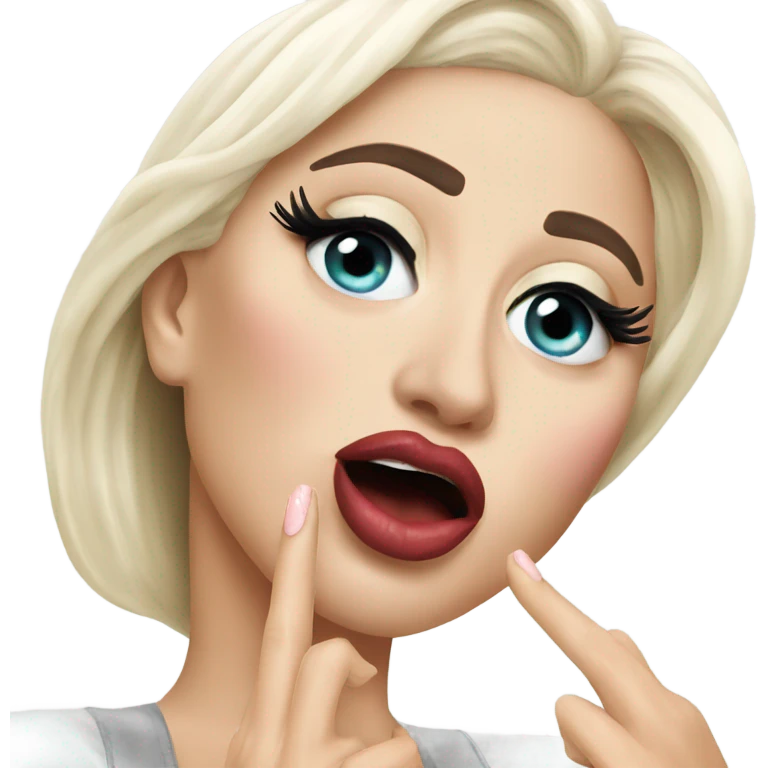 Lady Gaga sending a kiss emoji