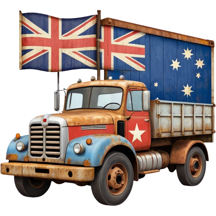 Old Mack truck with Australian flag decal on door emoji