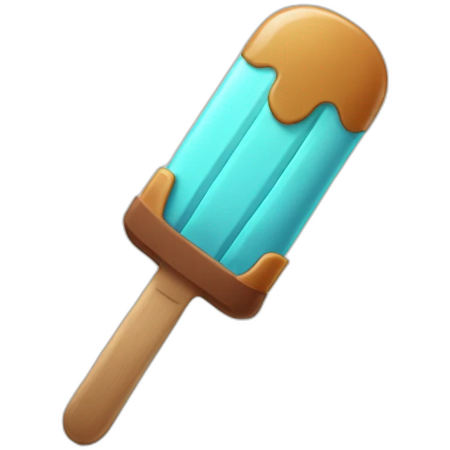 a popsicle with a brown bottom and with an arm wearing a sword emoji