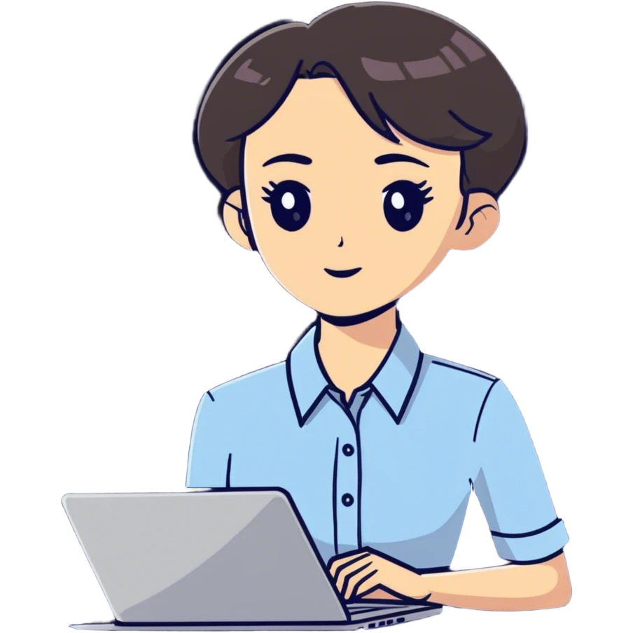 Woman IT director with laptop emoji