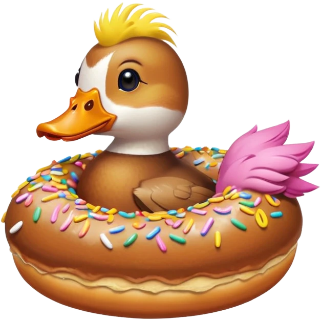 Duck with a doughnut  emoji