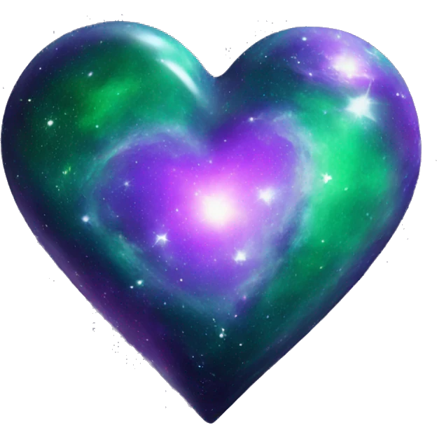 green and purple galaxy heart emoji