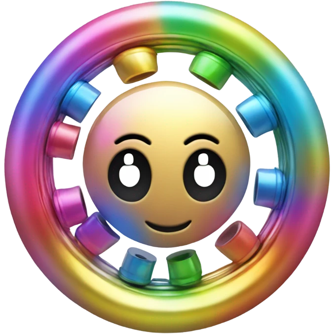 Metal cute Kirby ball driving on 4 car wheels emoji