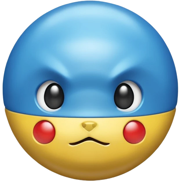 A blue Pokéball with highlights, anime Pikachu style, emoji style, variation 4 emoji