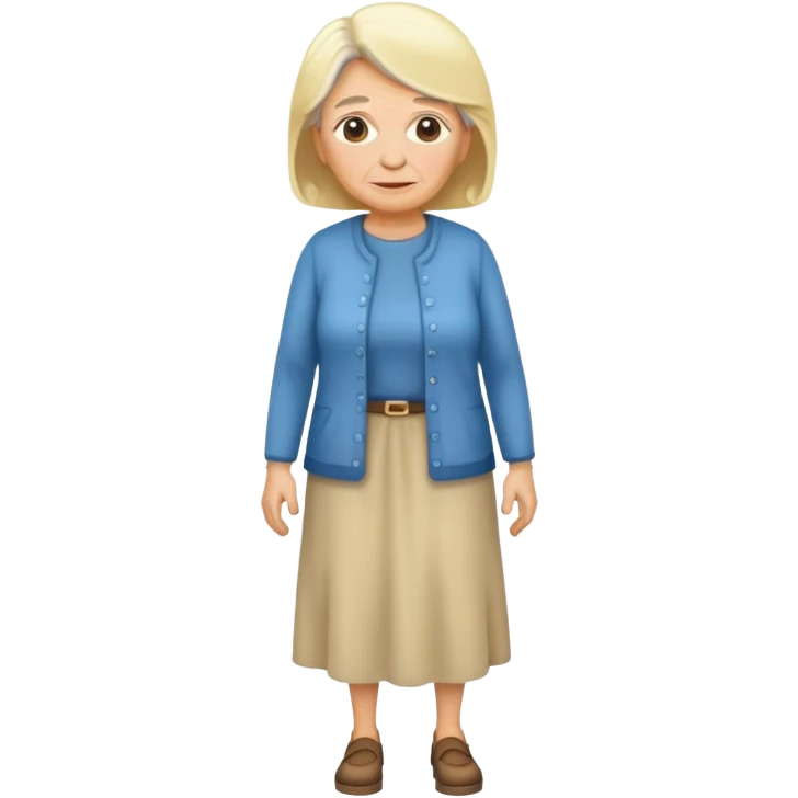 blond old woman full body standing  emoji