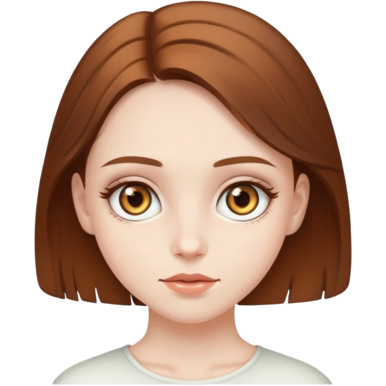 Pale girl with hazel eyes and shorts brown hair. She has an alt style. emoji