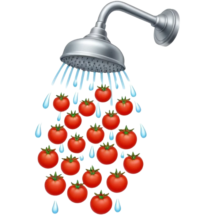 Create an emoji with a shower head raining tomatoes  emoji