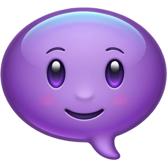 balão de comentário na cor roxa emoji