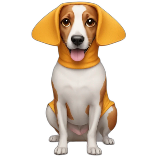 Dog in corndog costume emoji
