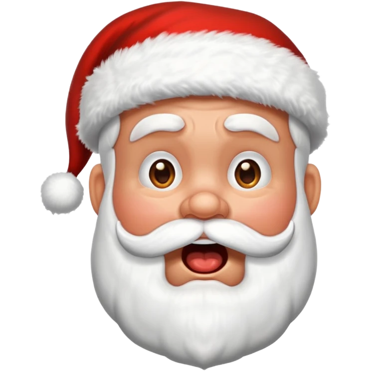 babbo natale ricoperto di neve con la bocca apary emoji