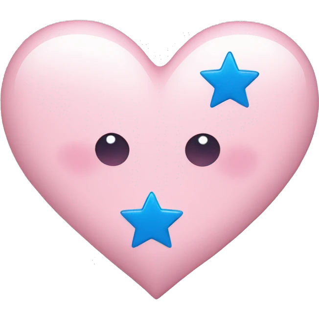 light pink heart with blue stars around it  emoji