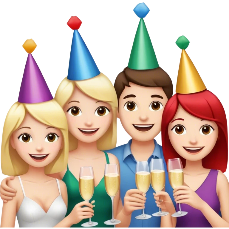 group of friends smiling indoors emoji