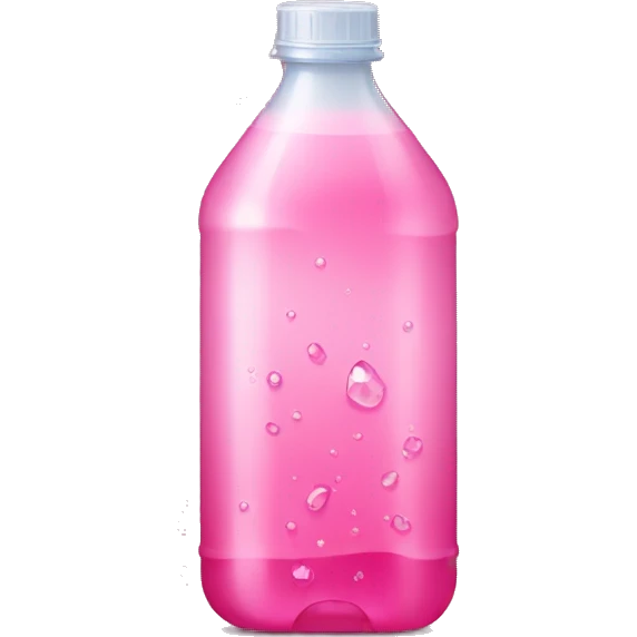 plastic bottle with crystaline pink liquid emoji