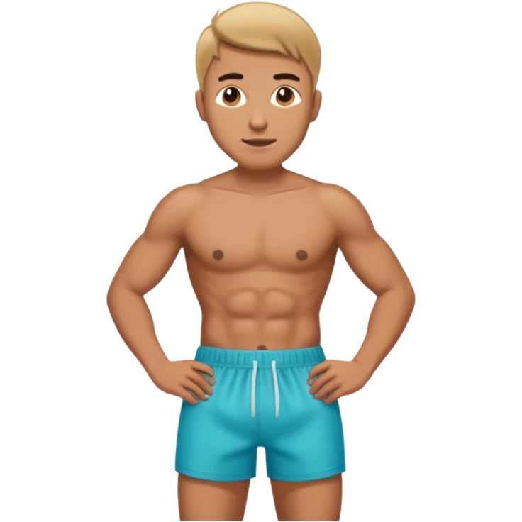 a man with only boxer standing emoji