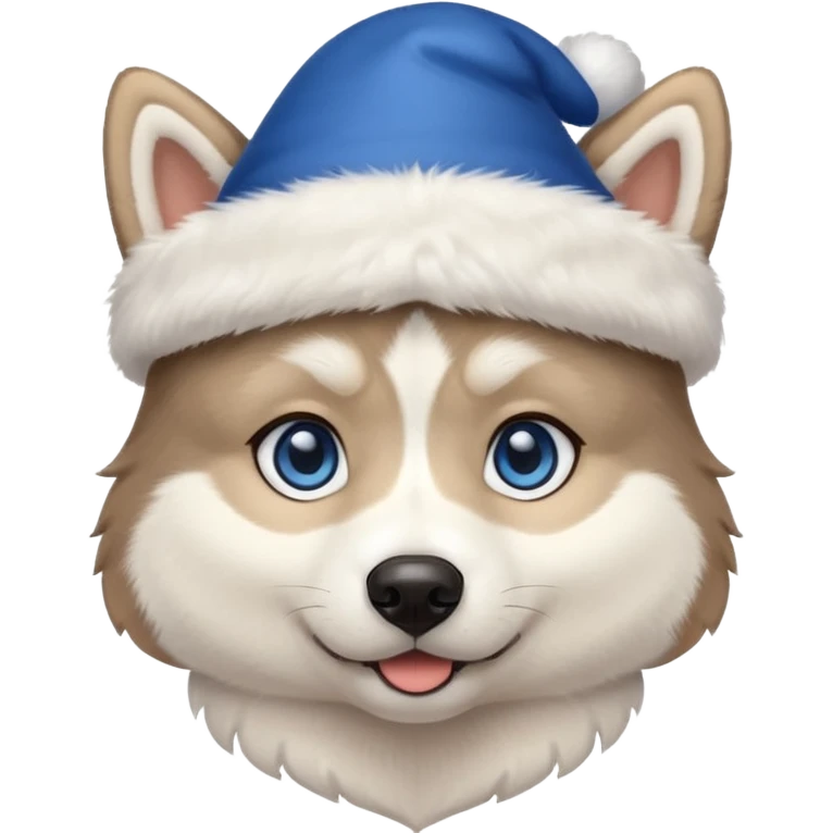Pups husky in new yaer hat emoji
