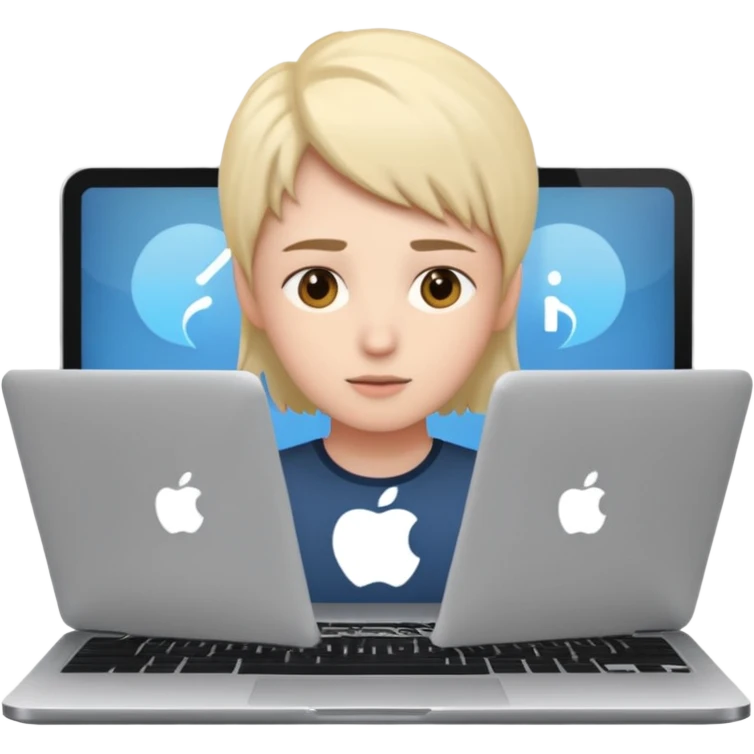 video meeting via laptop emoji