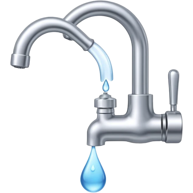 a faucet with a water droplet at the end emoji