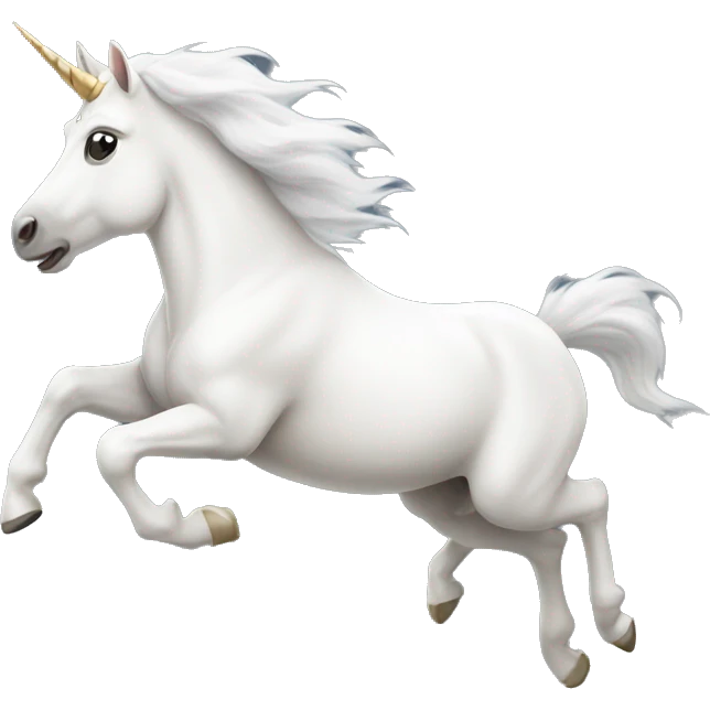 white unicorn running emoji