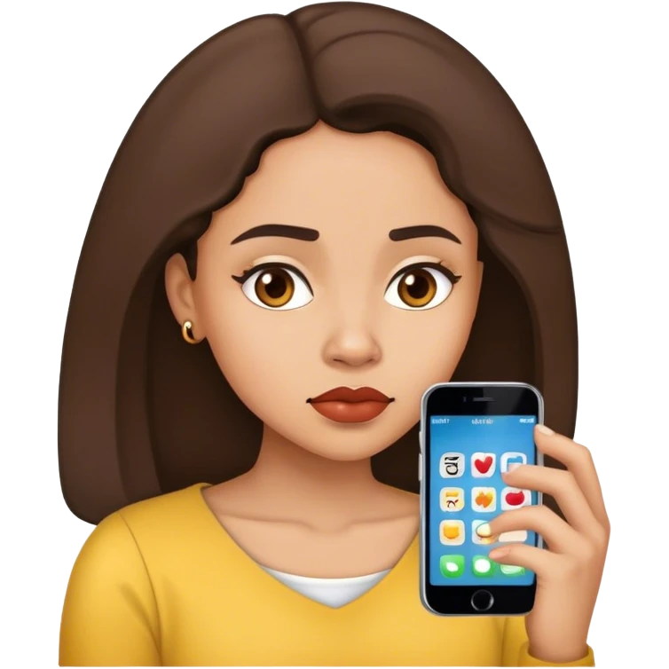 lightskin lady laying down scrolling on her phone bored emoji