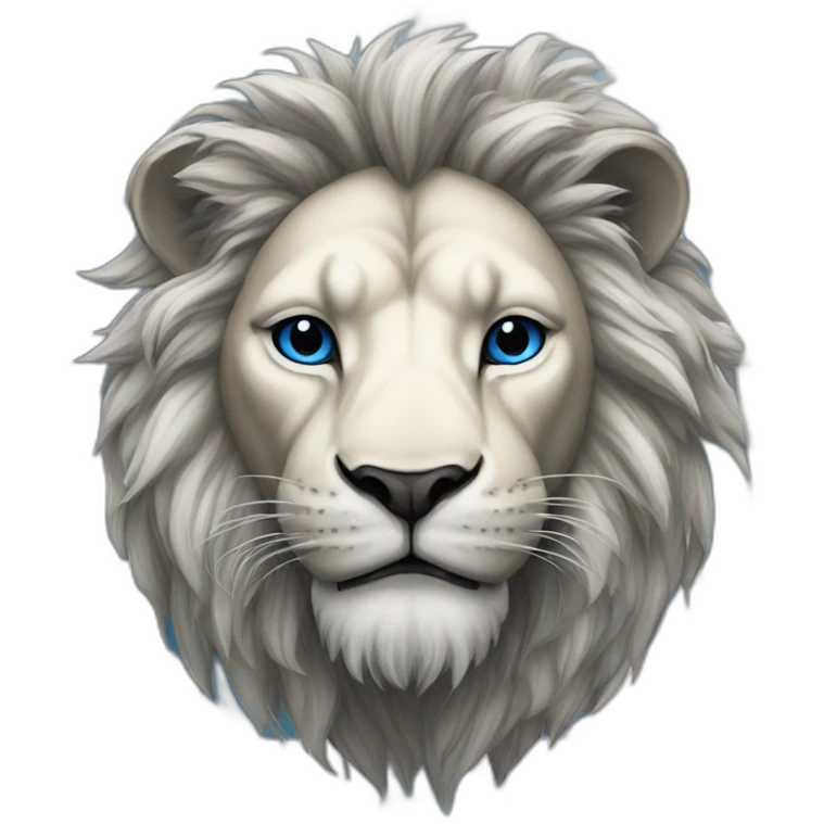 lion in mask blue-white chess color emoji