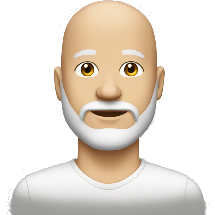 A white bald guy with a beard and stud earrings  emoji