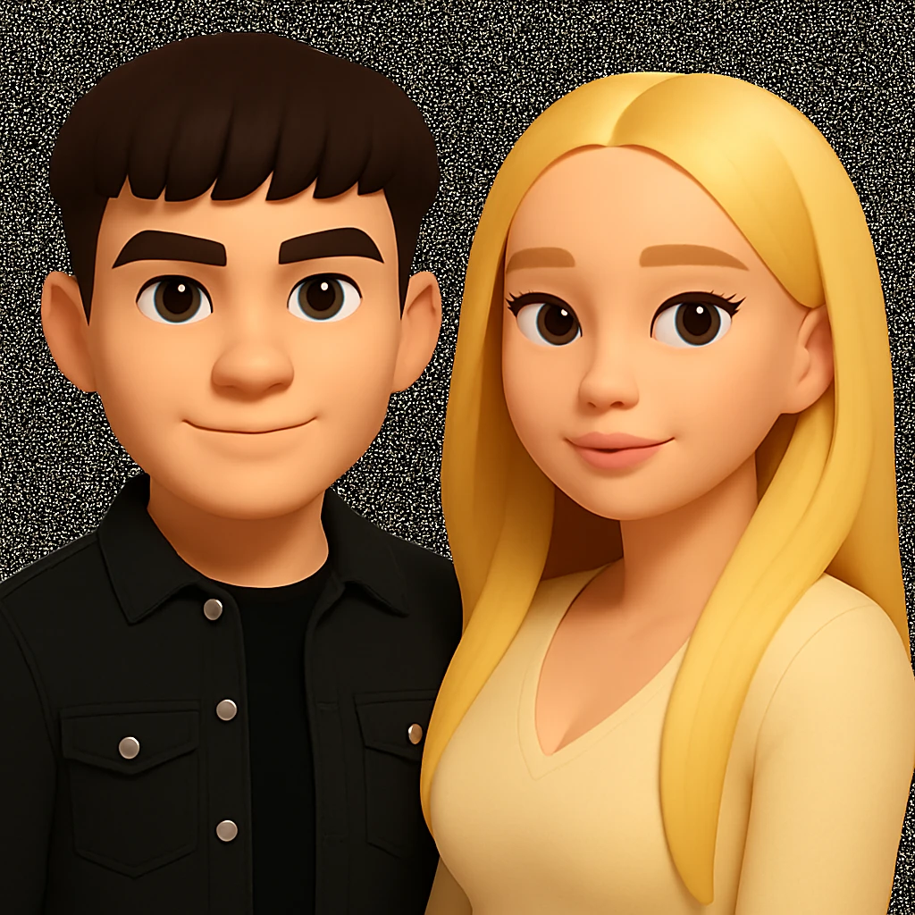 Slightly increase the volume of the upper body of the girl and move her slightly to the right, preserving the style of the image. emoji