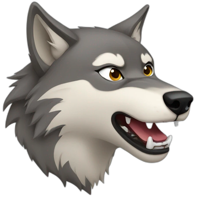 female wolf growling emoji