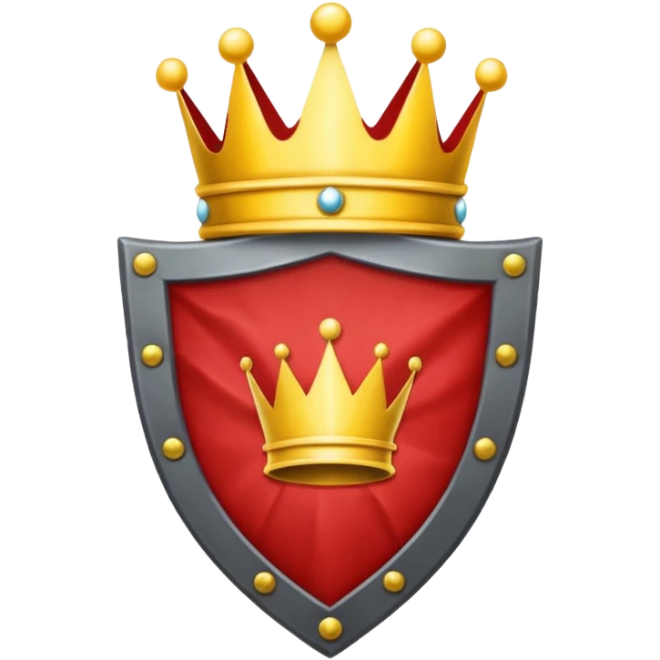 red flag with a crown on  a shield maked with a yellow chains emoji