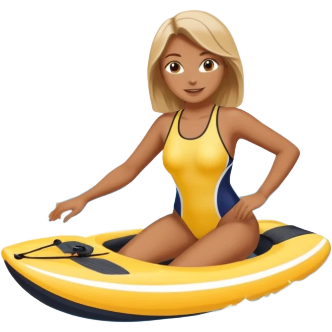 water sports woman along with water emoji