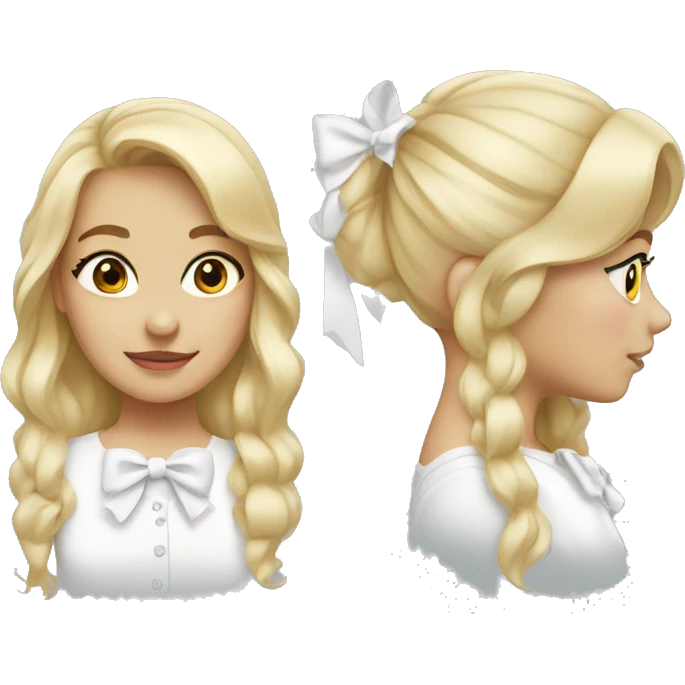 Blonde girl with white bow emoji