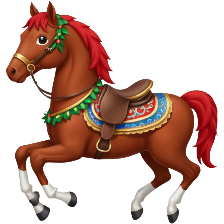 christmas red horse emoji