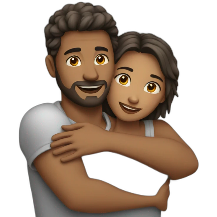 Man and woman hug love  emoji