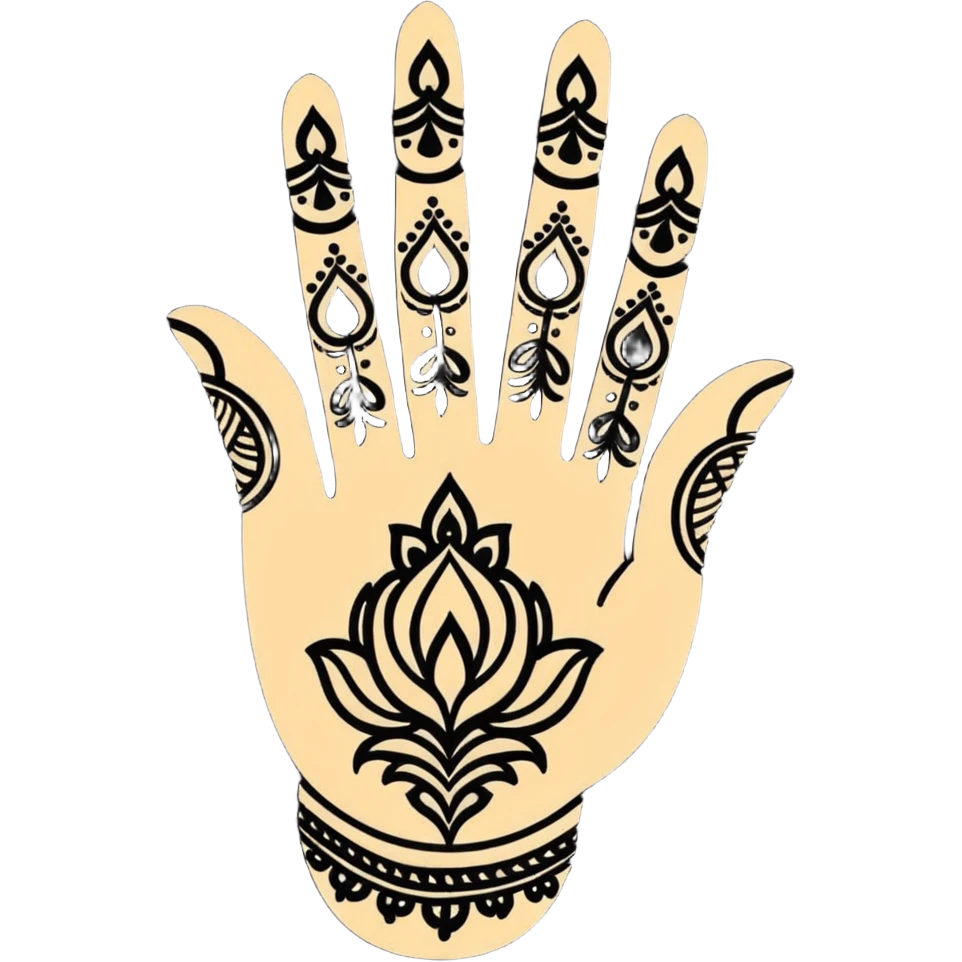 Elegant Indian mehndi pattern design emoji