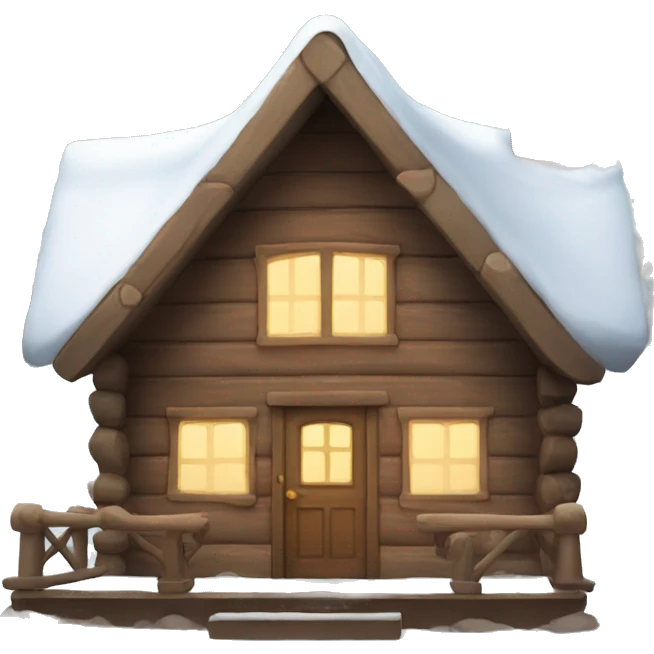 Cozy cabin snowy emoji