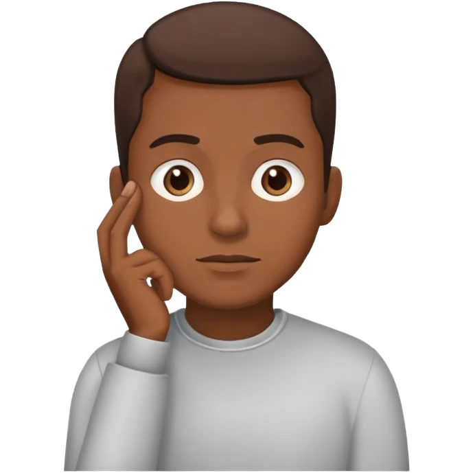 person standing hand on chin thinking emoji