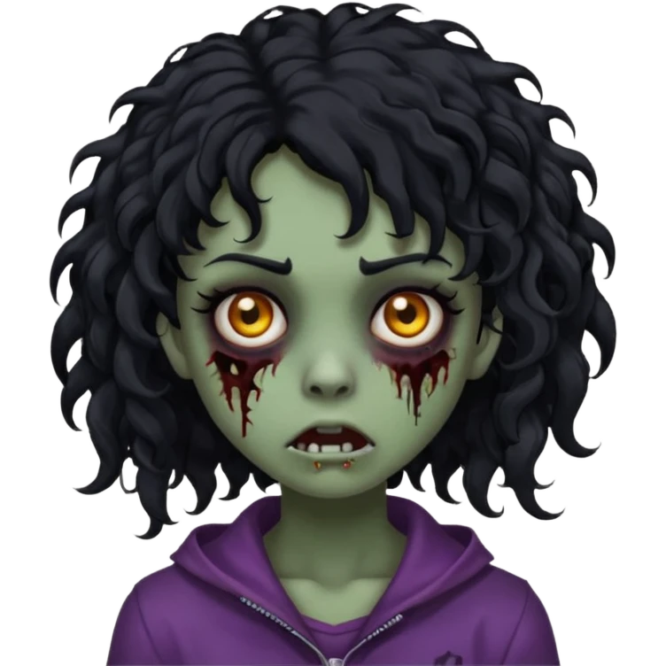 girl, zombie, black hair, medium long,...
girl  zombie, black hair, medium long curly, emo, shaggy, dark, spooky, creepy expression emoji created using Al. Copy and paste Boy, zombie, black hair, medium long, emo, shaggy, dark, spooky, creepy expression emoji to use or share on Discord and Slack. emoji