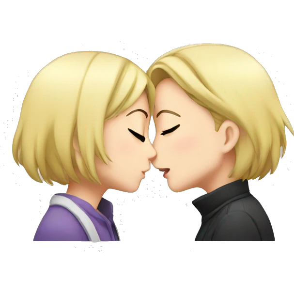 Kissing anime girls emoji