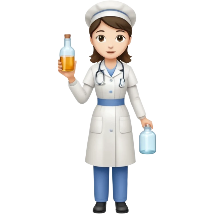 Victorian full body nurse holding medicine bottle emoji