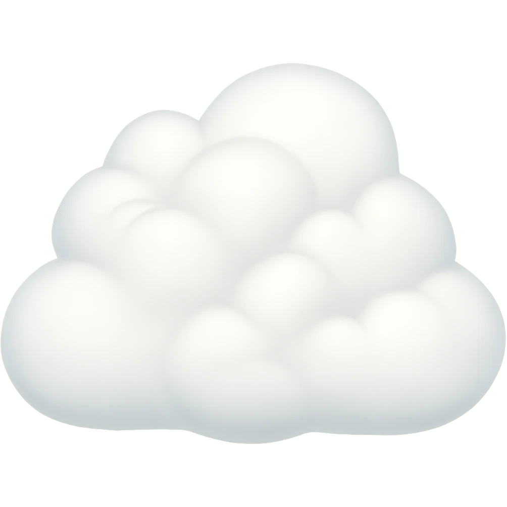 Remove the bowl and any water, show only the white, slightly transparent steam cloud with no background. emoji
