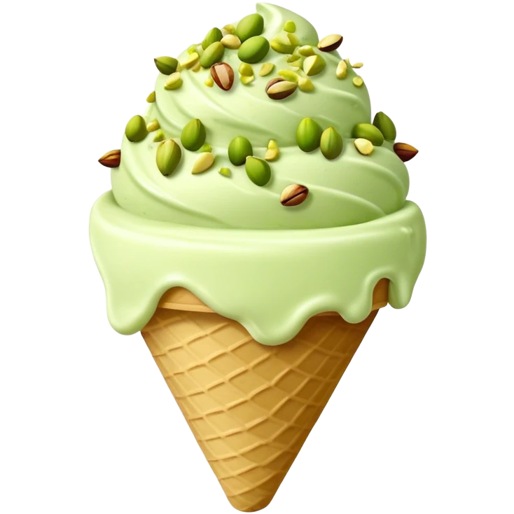 Pistachio ice cream with pistachios emoji