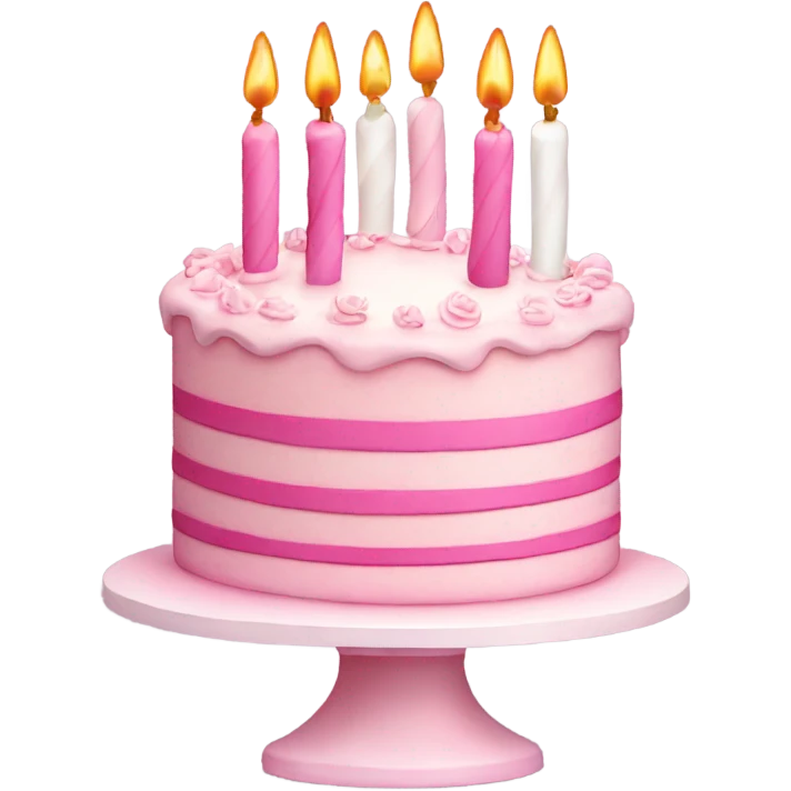 Pink and white birthday cake  emoji
